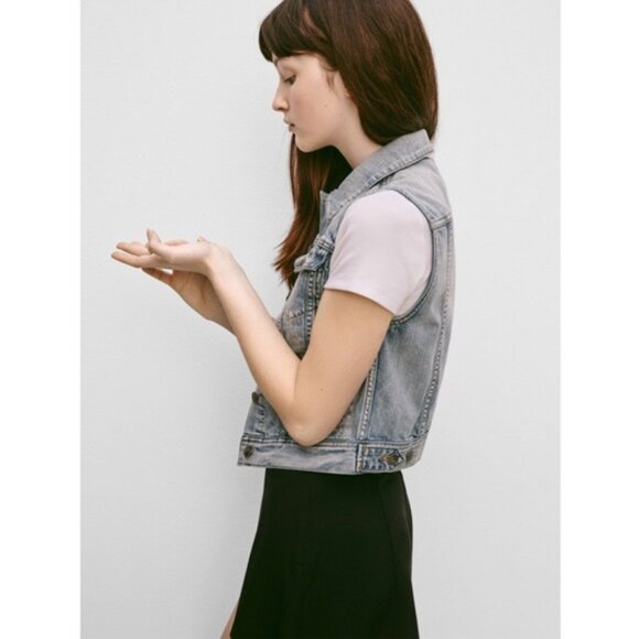 NWOT ARITZIA | Talula Atami Denim Cropped Vest - Picture 4 of 16